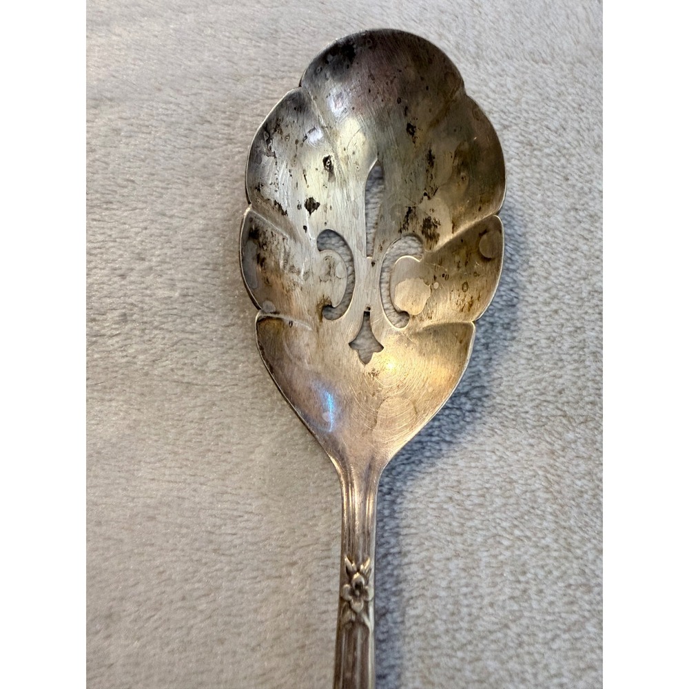 Antique Original Rogers‎ Extra Plate Silverplate Pierced Tomato Server 6.75" - Picture 3 of 9